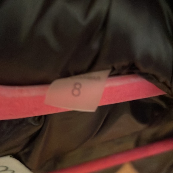 S13 black shiny duck down coat with belt - Picture 5 of 10